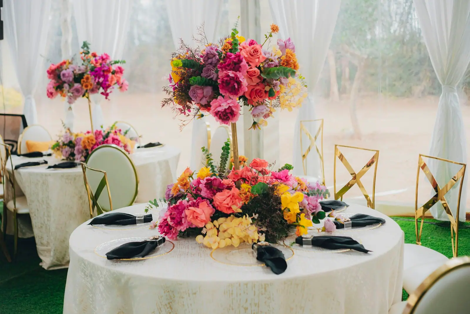 Colourful flowers arranged for a celebration